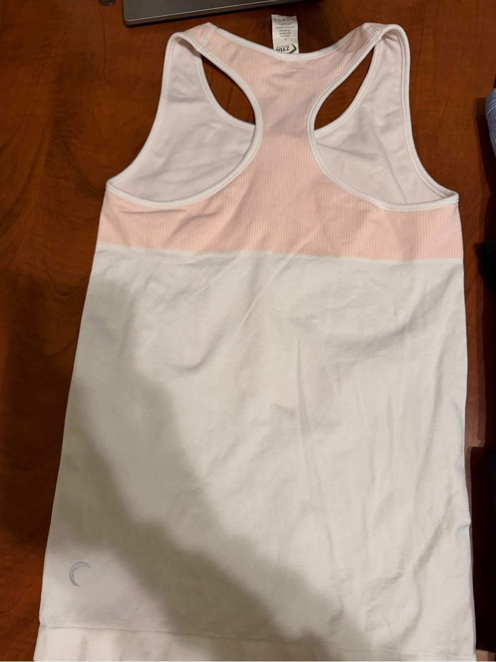 ZYIA Two-Tone Racerback Tank - Pink & White - Picture 3 of 3